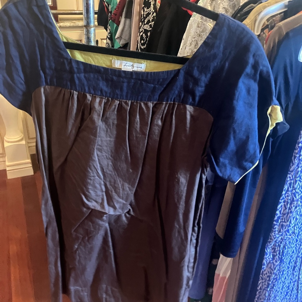 Forever 21 Navy and Brown Blouse